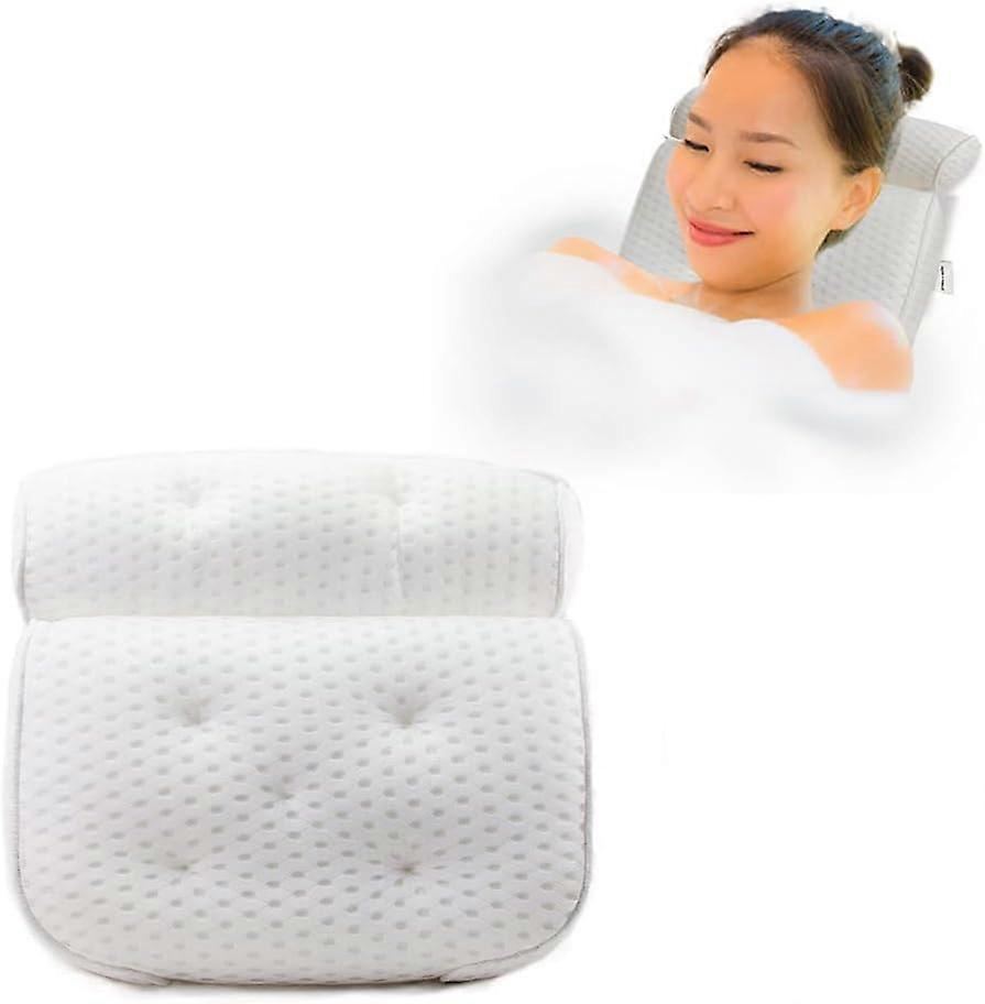 Bath Pillow for Bathtub - Bath Headrest for Neck Support, Comfort and Relaxation - Waterproof Bathtub Pillow Accessory with 7 Suction Cups (1Bath Pill