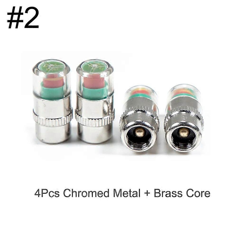 4Pcs Tire Pressure Monitor Valve Stem Cap Sensor Indicator 36 Psi 2.4 Bar Air Warning Alert Valve Pressure Diagnostic Tools Kit