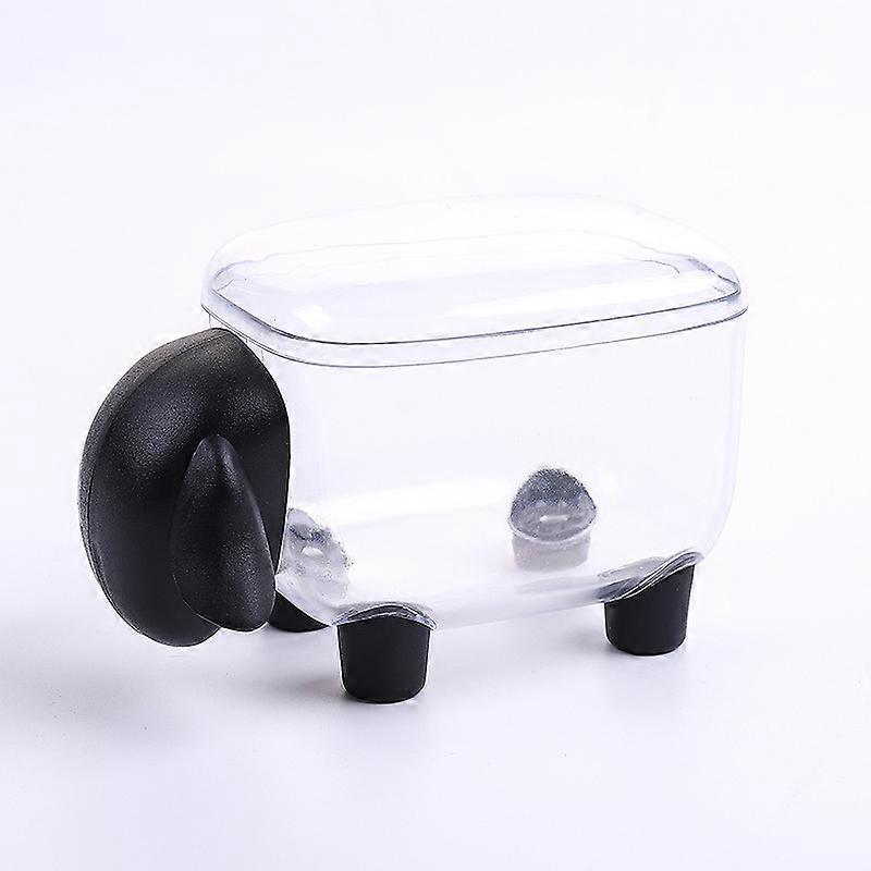 1 piece (white) Sheep-shaped holder for toothpicks and cotton swabs with cover