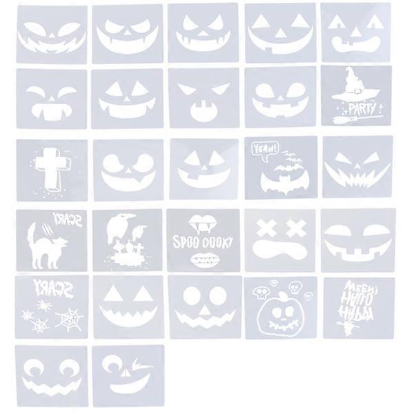 27db Halloween témák Festés Sablon Rajz eszközök Hollow Out Festés Stencil Craft Diy Pumpkin Kifejezés Rajzsablonok