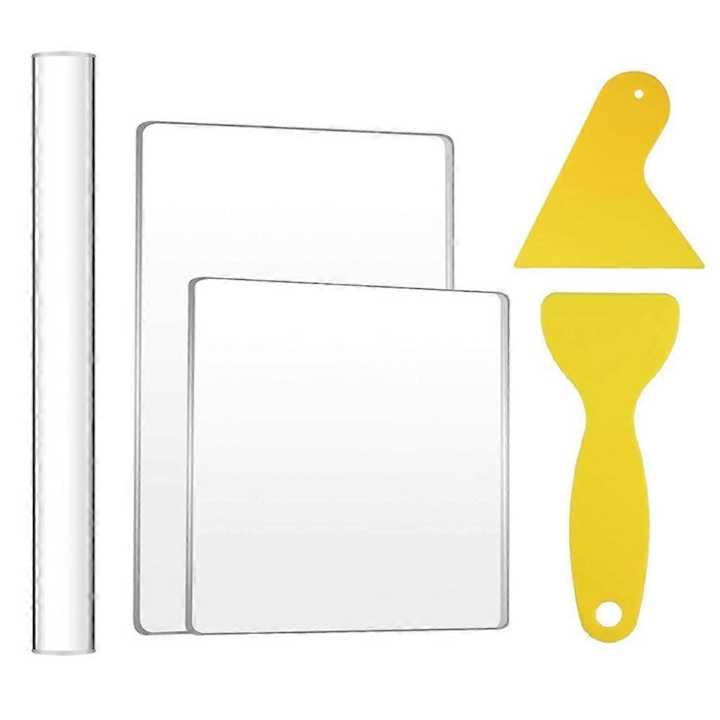 5x Acrylic Clay Roller with Acrylic Sheet Assisted Shovels  Tool Set