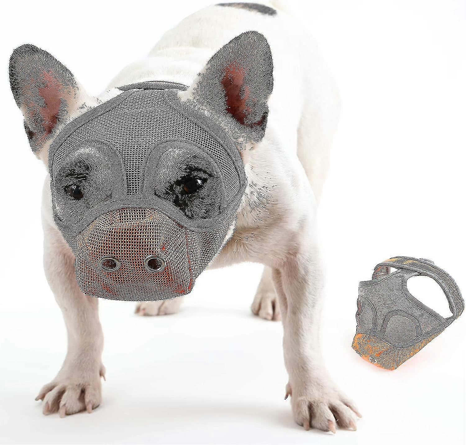 Short Snout Dog Muzzle Bulldog Muzzle, Stop Dog For Biting Barking Chewing, Adjustableshort Mouth Dog Anti-bite Anti-eating Mask Pet Supplies#d134532