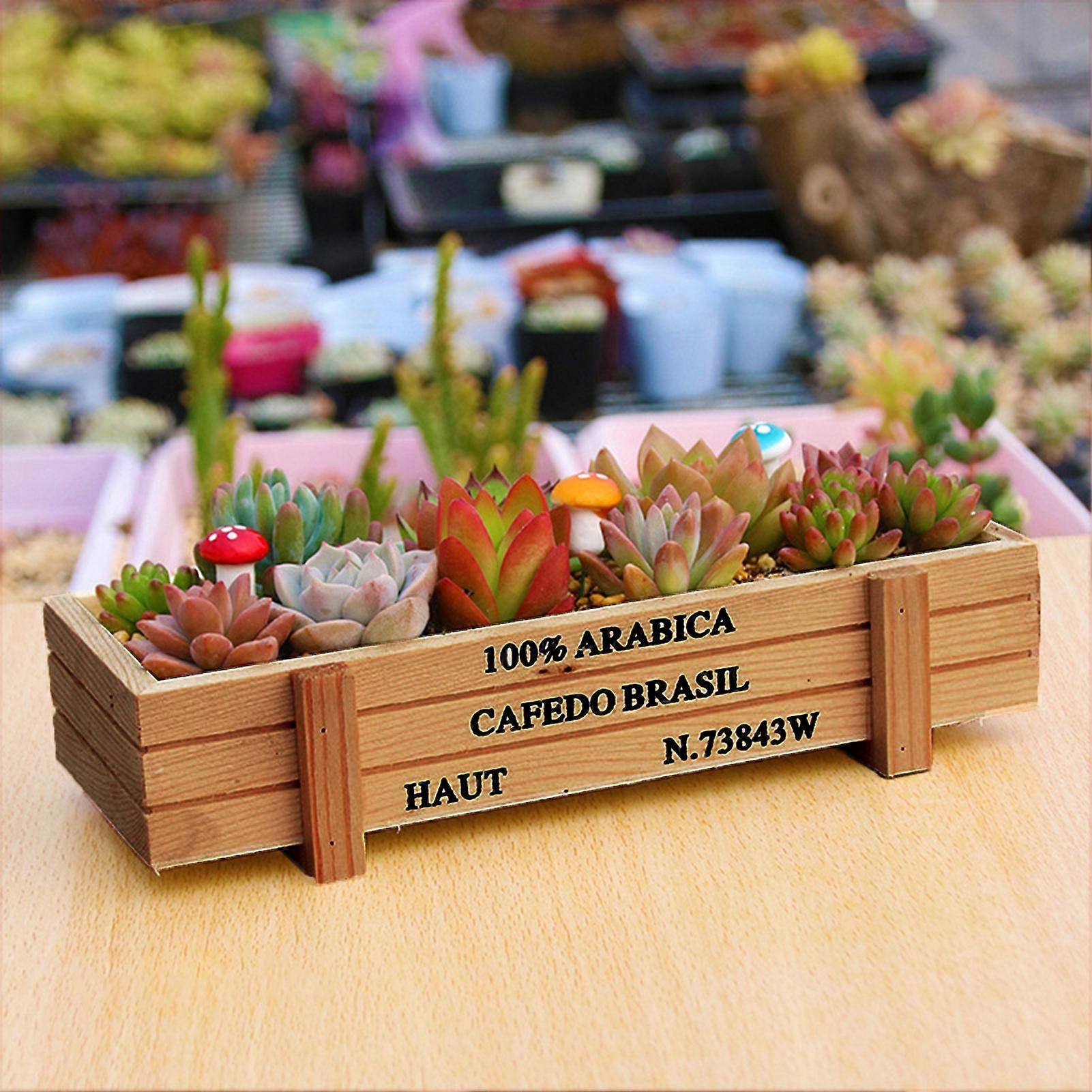 Rectangle Wooden Planter Box Garden Yard Flower Succulent