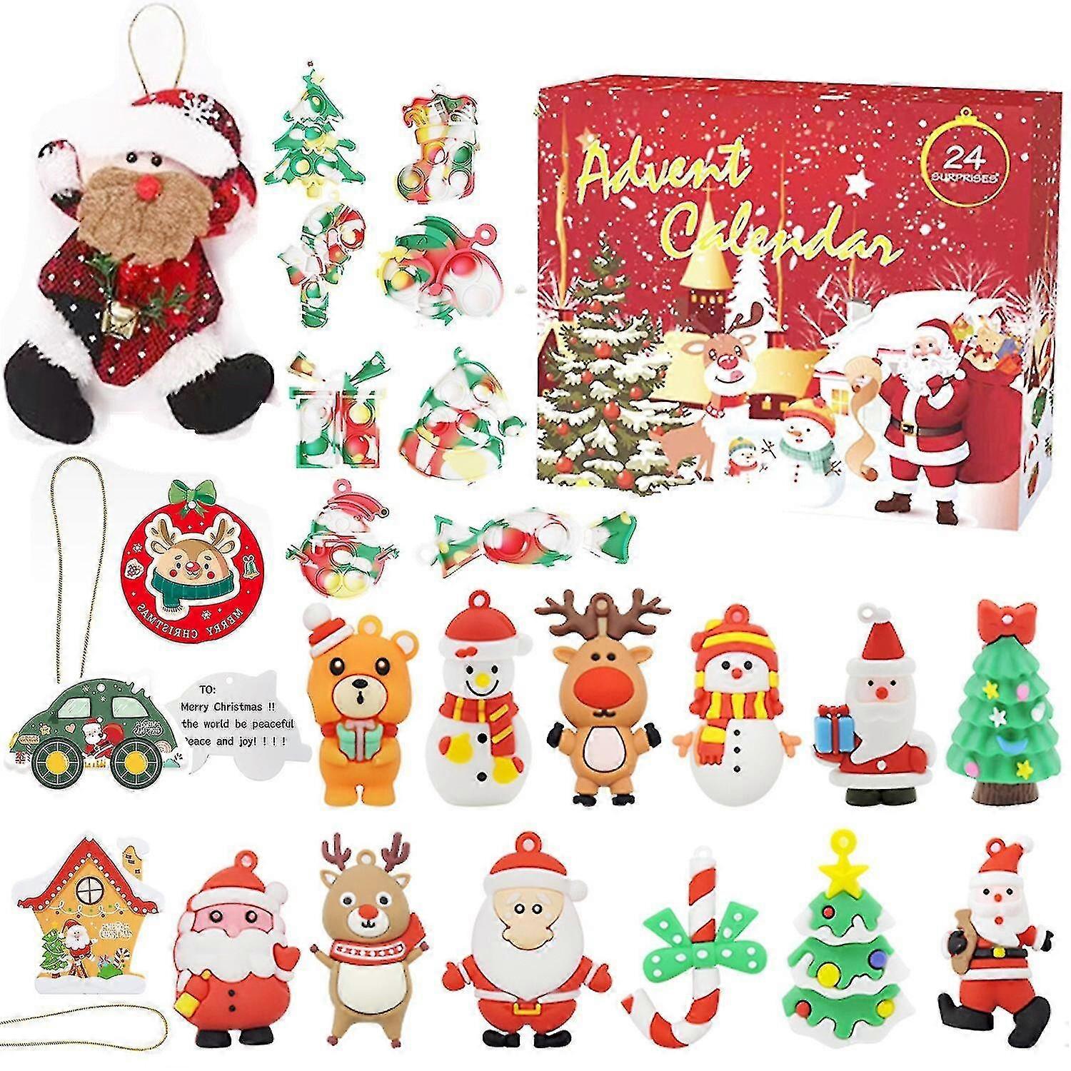 24-Tage-Countdown-Weihnachtskalender-Geschenkbox-Set DIY-Perlen-Geschenkbox Weihnachtsgeschenk--C