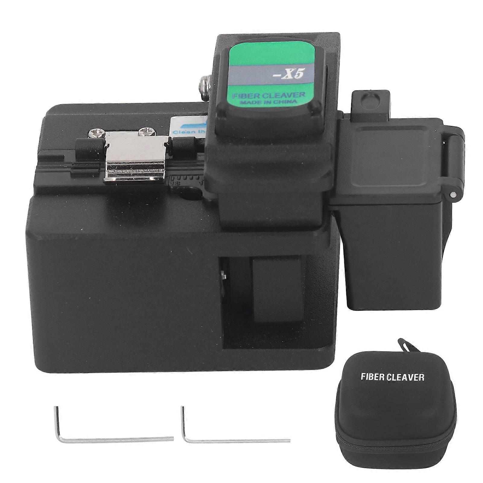 Optical Fiber Cleaver Tool FTTH Optic Cable Cutter 48000 Time Cutting Machine Black