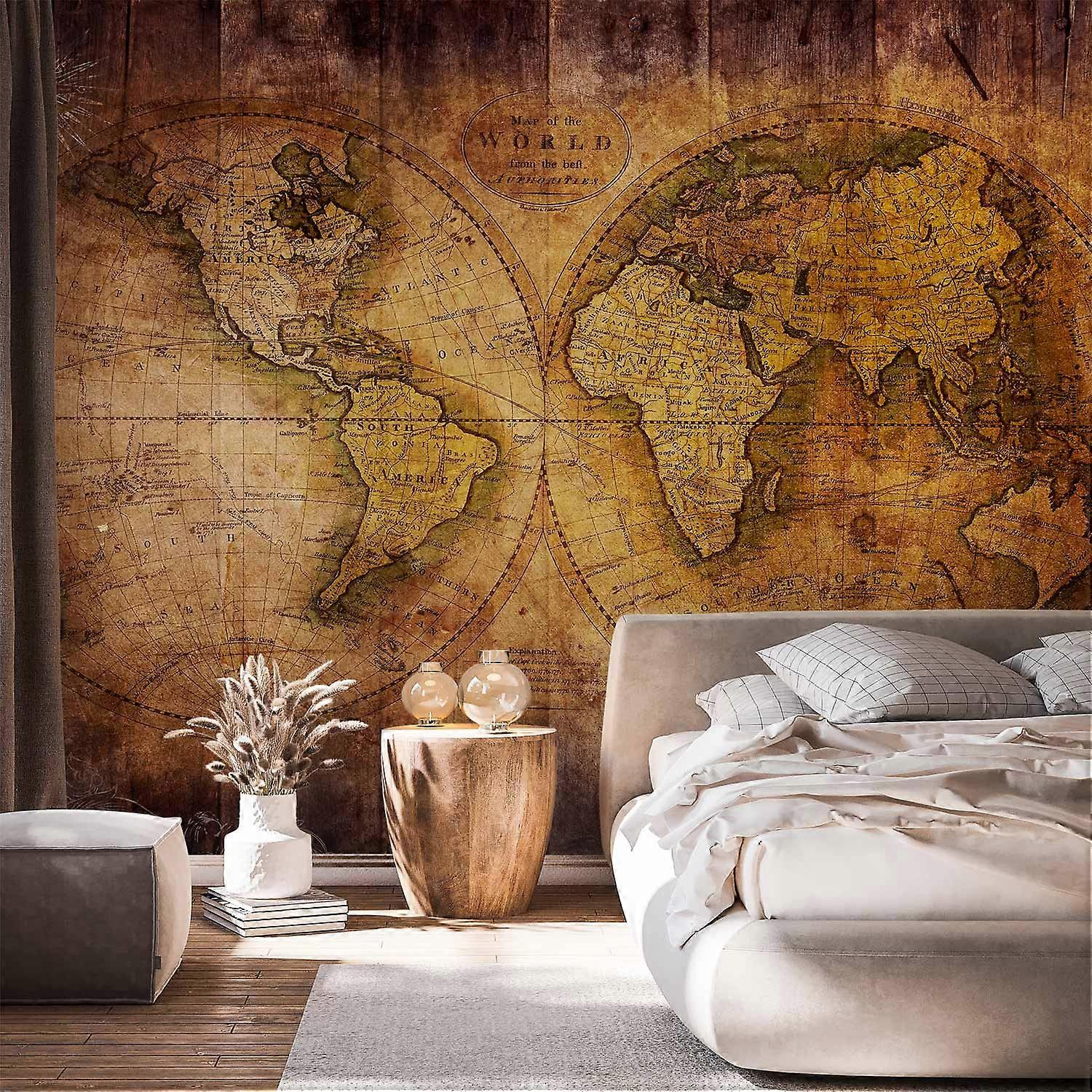 Wall Mural - World on old map