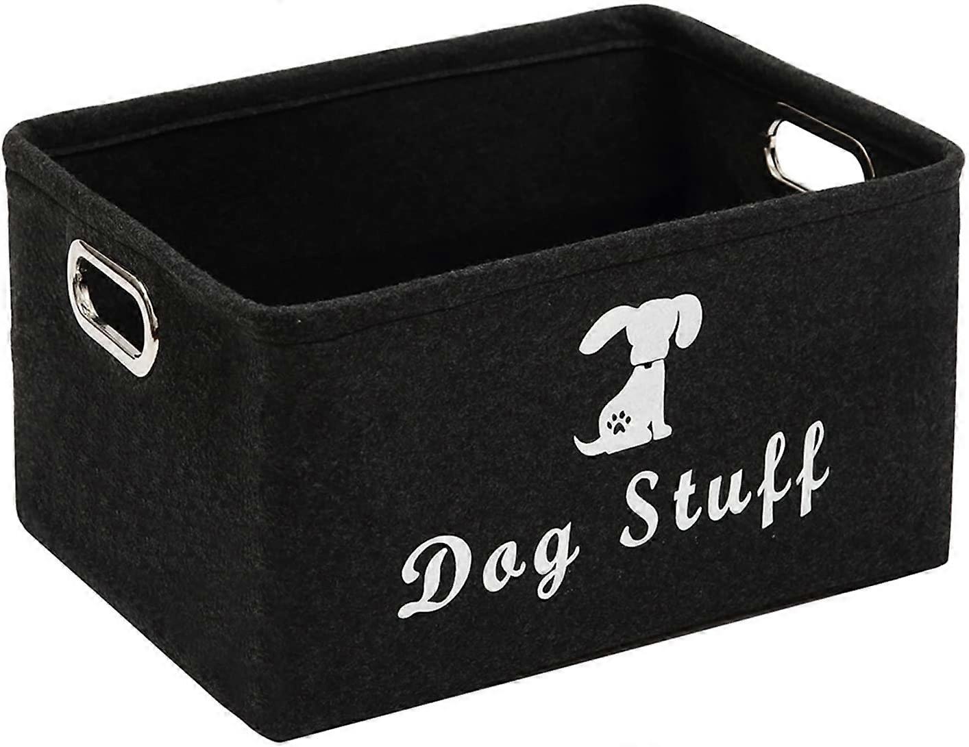 Felt box - cat toy storage,Pet toy box, very suitable for organizing pet toys and accessories-Dark gray