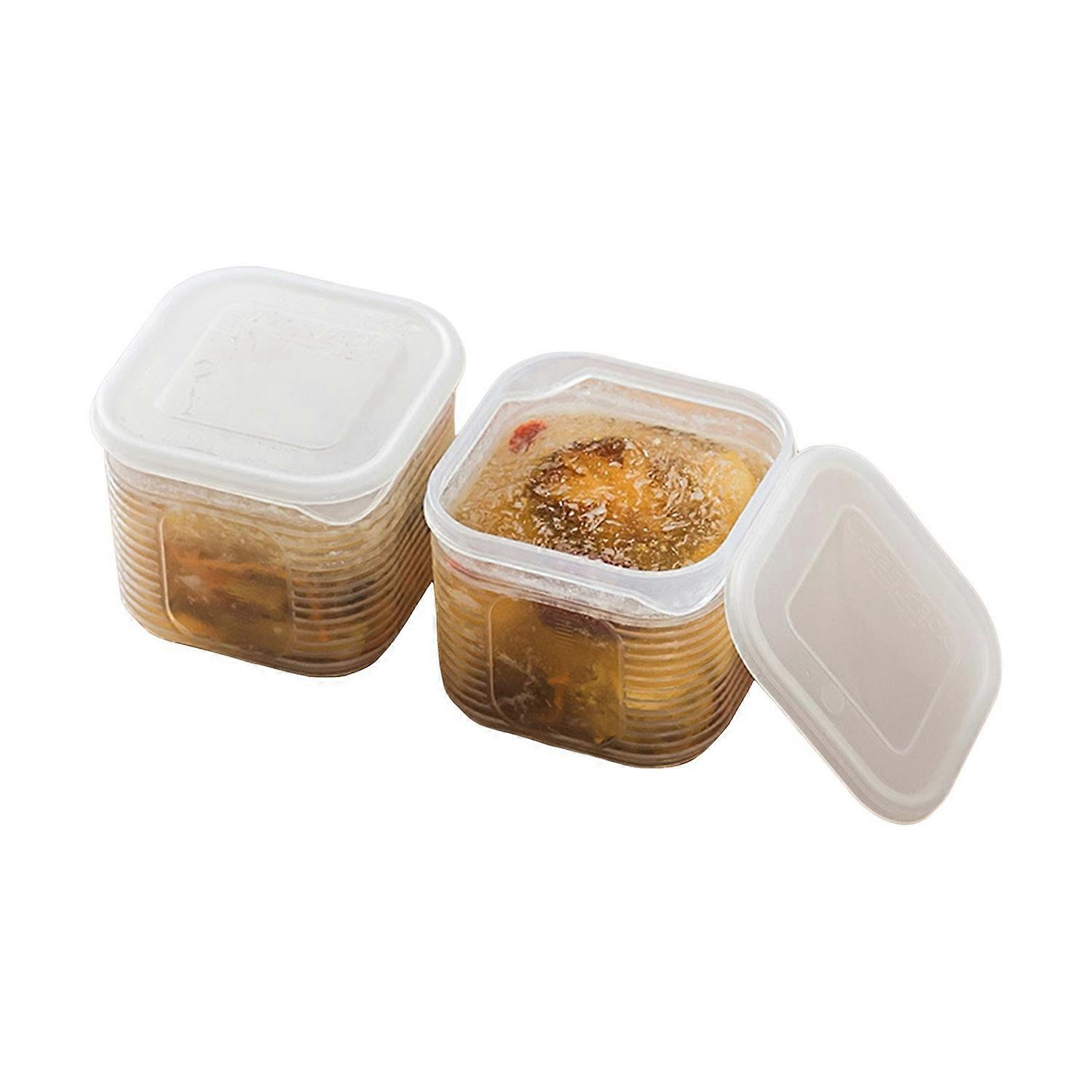 1/2/4/6 Pcs Kitchen Coup Storage Box with Scale Transparent Airtight Lock Leakproof Soup Freezer
