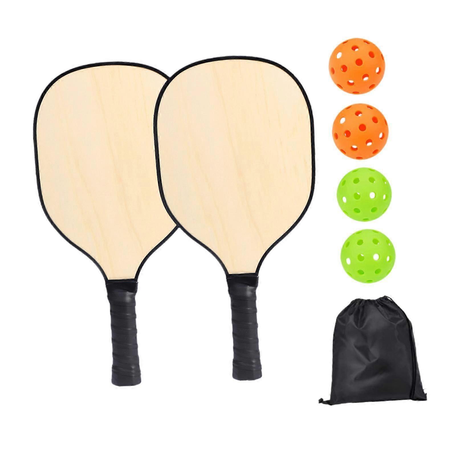 مجموعة مجاذيف Pickleball Stickets خشبية مع كرات ومضارب Pickleball
