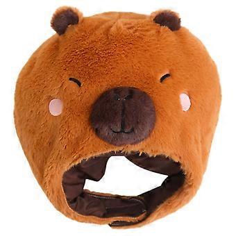 Capybara Plush Headgear Party Costume Headwear Plush Animal Hat Performance Photo Prop