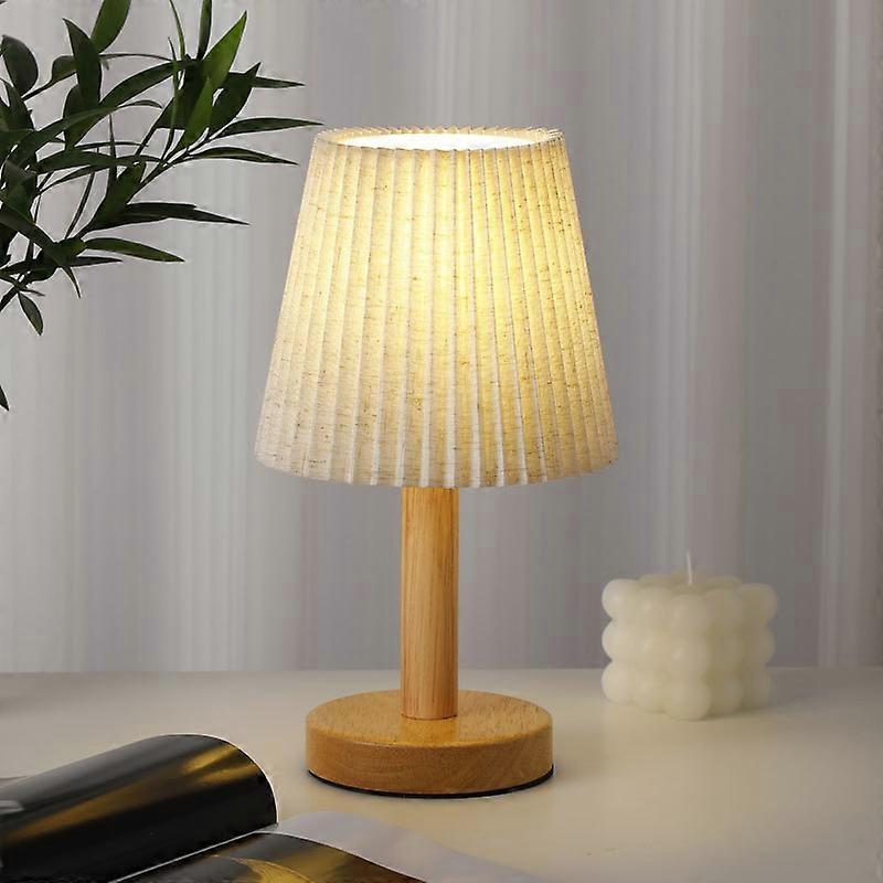 Hienostunut puu- ja pellavainen yövalaisin - USB & Tri-Color Dimming