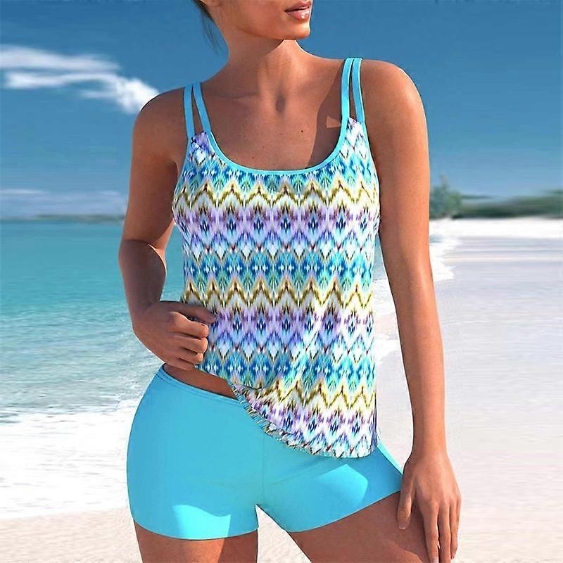 Dame Halter Shining Stars Print Bikini Tankini badedragt