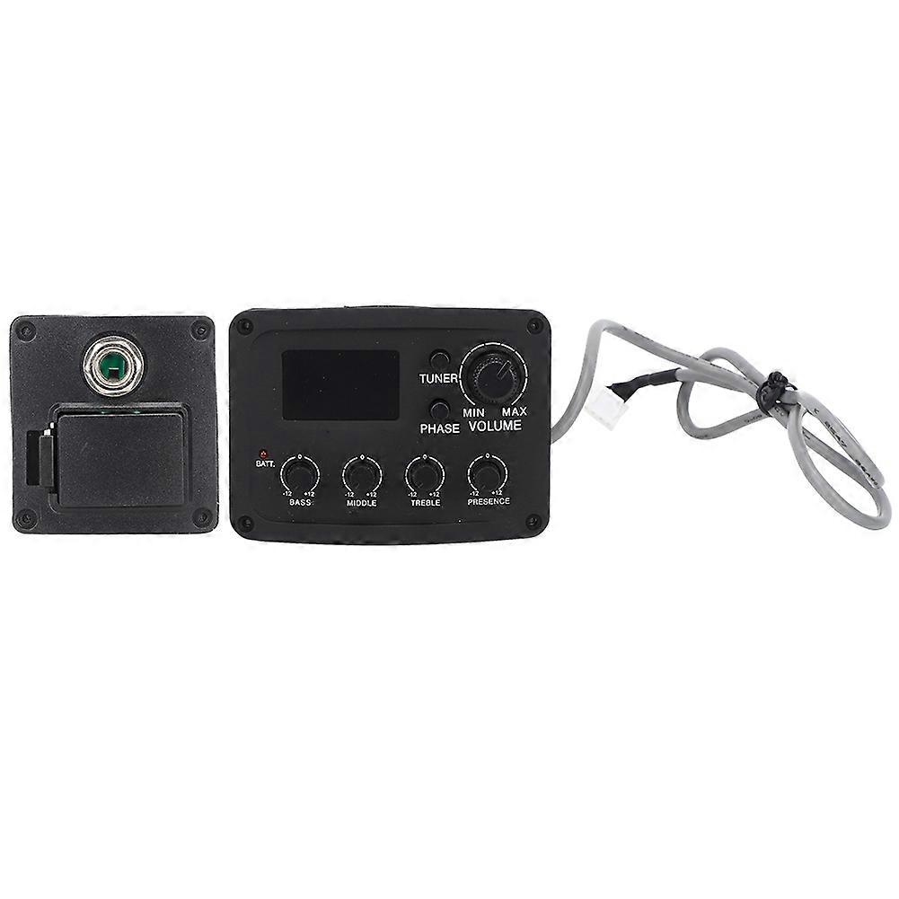 Acoustic Guitar Pickup Four-Segment LCD Screen Display with Battery Compartment