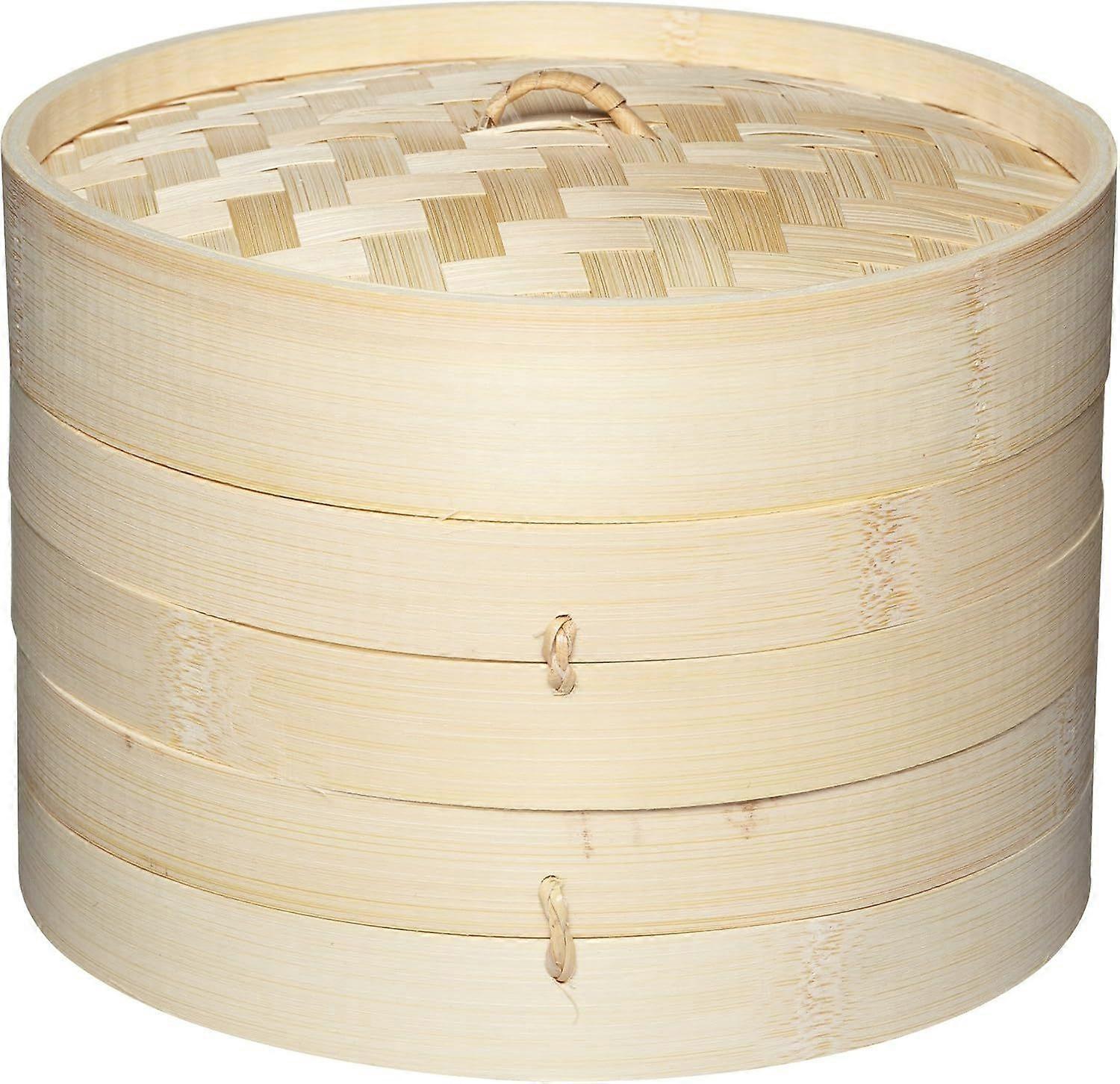 Pure Oriental Bamboo 2-Tier Steamer Basket Includes Lid