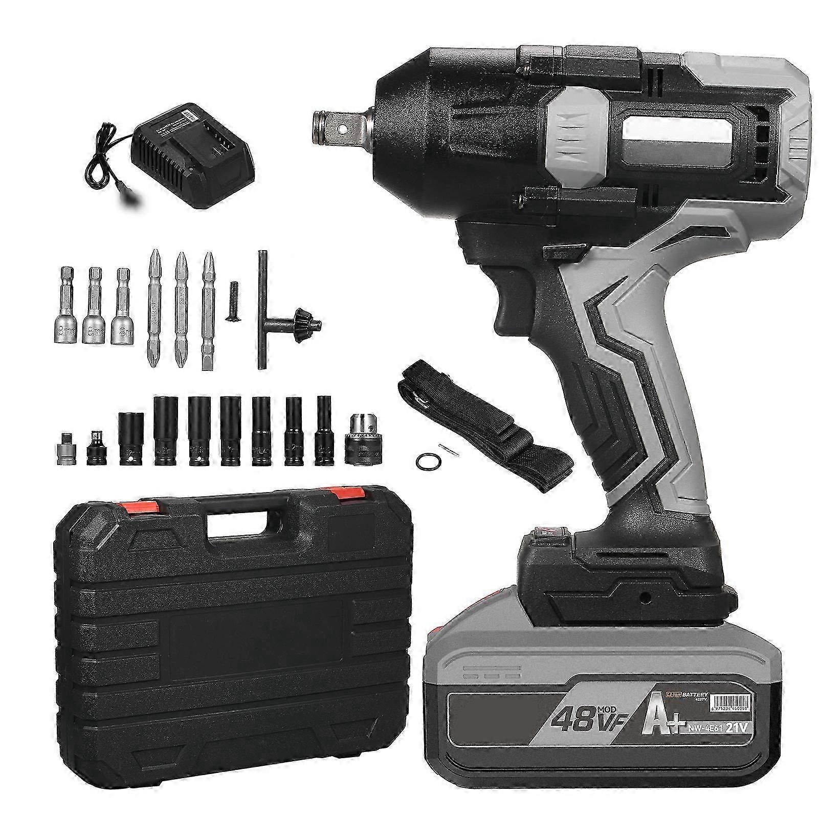 48VF Lithium Battery Brushless Impact Wrench with 1080NM High Torque Power Impact Wrench Set