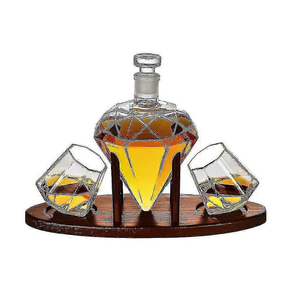 Carafe With Two Glasses And Tray - Diamond