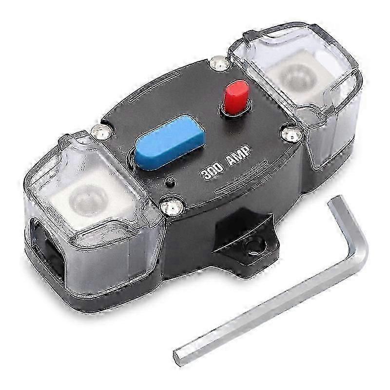12-48V DC 300 Amp Circuit Breaker with Manual Reset, 0-8 Gauge Trolling Car Stereo Audio Inline Fus