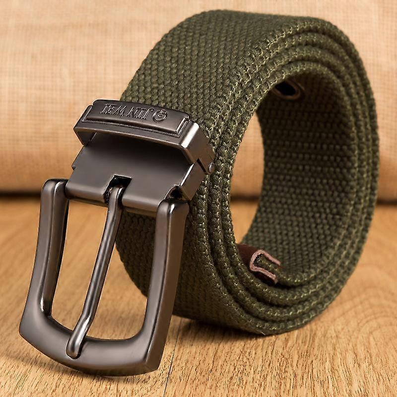 Men's Pin Buckle Canvas Belt Outdoor Thickened Woven Fabric Belt Lengthened Versatile Student Belt Extra