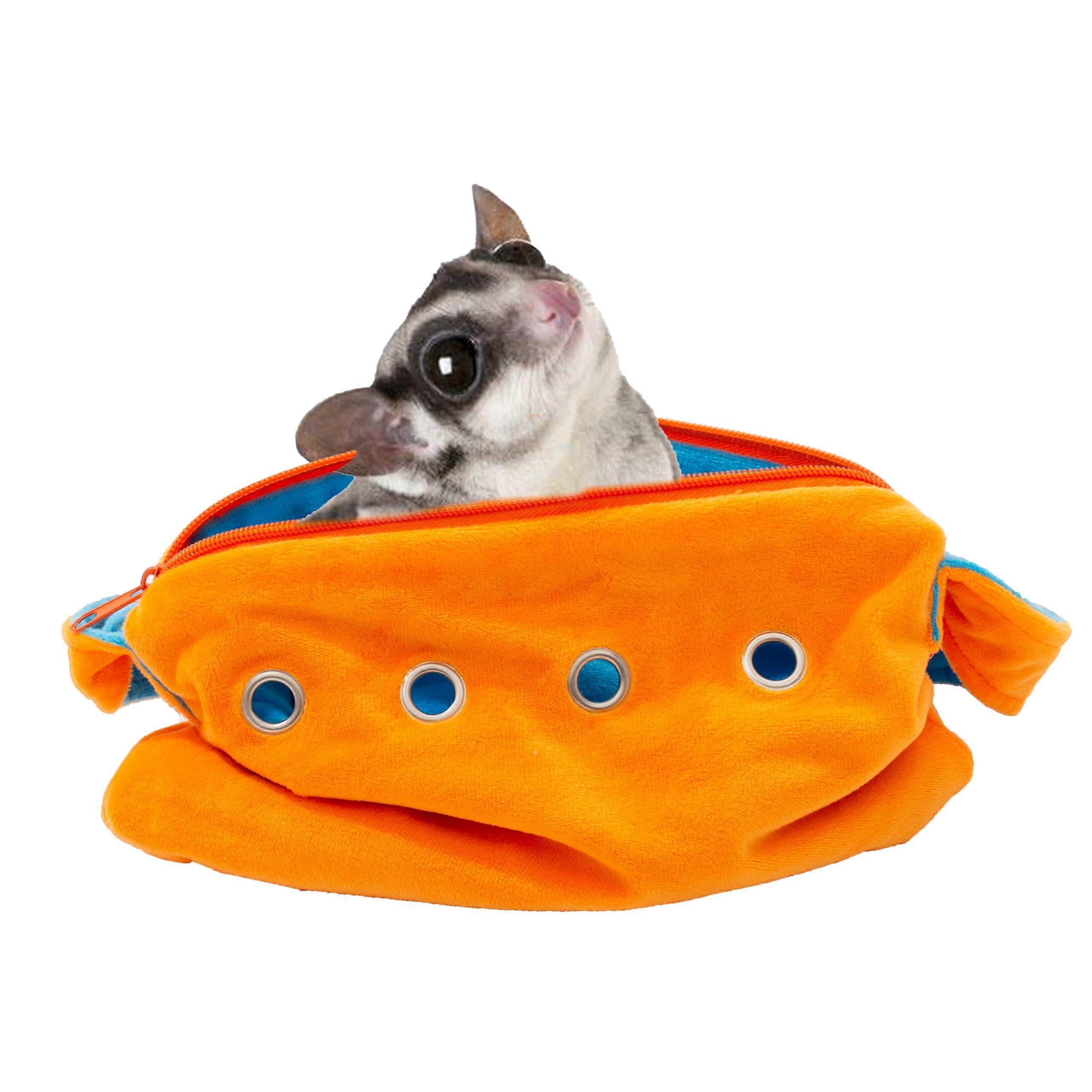 Sugar glider bonding pouch with strap, orange