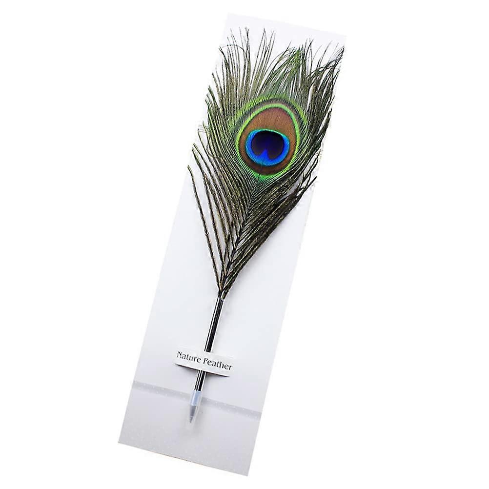 Peacock Feather Ballpoint Pens for Office and School, Elegant Design, Lightweight, Smooth Writing, Assorted Colors