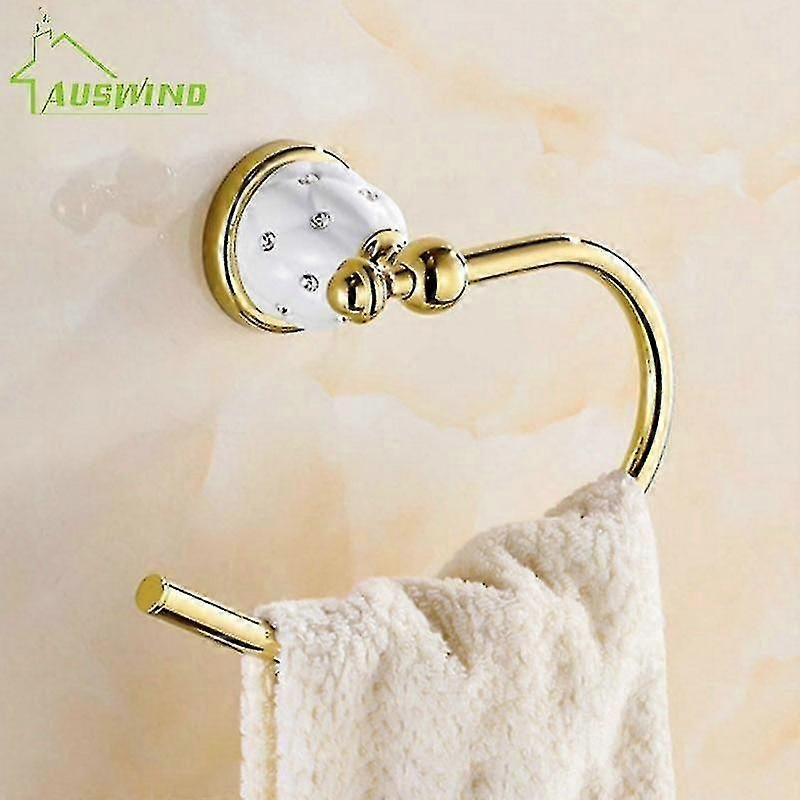 Bathroom Accessory Sets Bathroom Accessories Set Solid Brass Gold Wall Bathroom Crystal Ceramic Base Bathroom Products