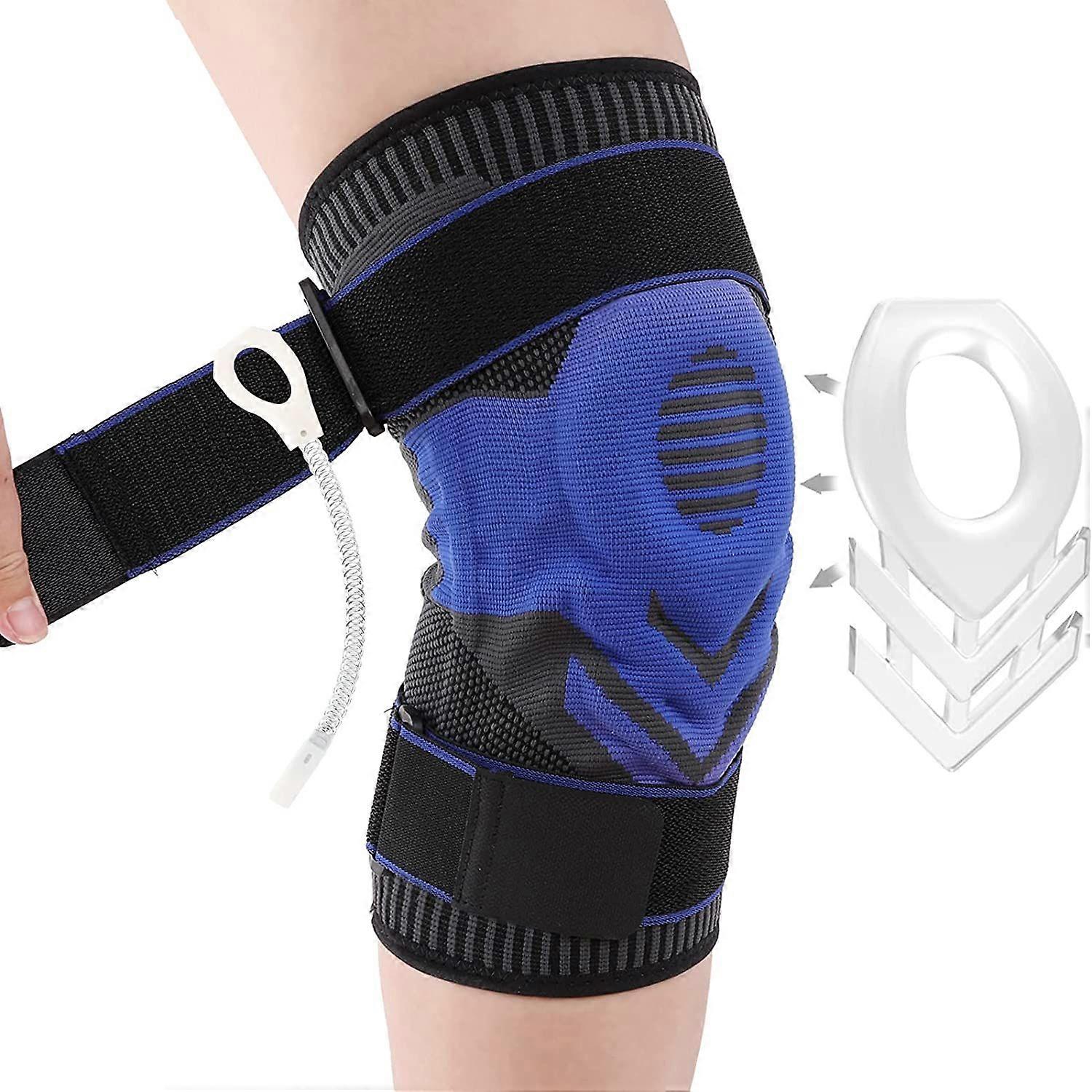 Knee Sleeves Compression Knee Brace With Side Stabilizers & Patella Gel Pads, Adjustable Knee Sleeves Pack of 1(XXL)