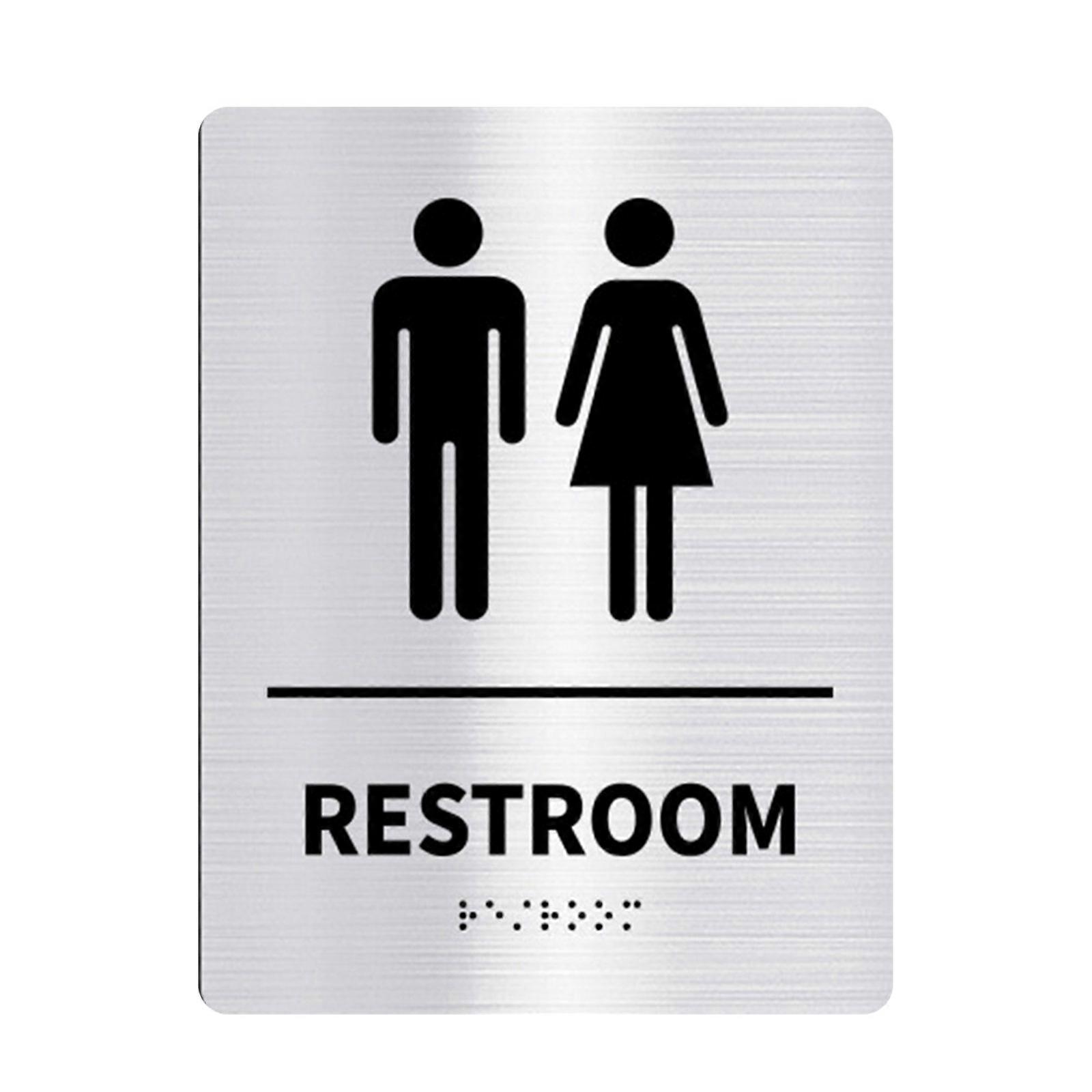 Oznakowanie toalet Mężczyźni i kobiety Znaki łazienkowe WC Przewodnik po toaletach publicznych Hotel po lewej i prawej stronie Akrylowe toalety Prompt Silver