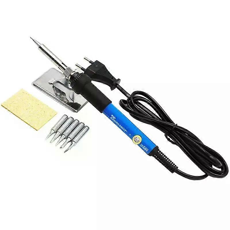 Electronics Soldering Iron Kit 60W Adjustable Temperature Welding Tool Set 5pcs Different Soldering Tips Stand