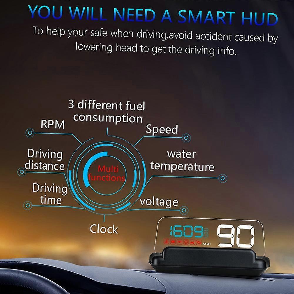 Car Head up display, Head Up Display High Definition Speedometer Car Diagnostic Tool OBDⅡ Fault Code