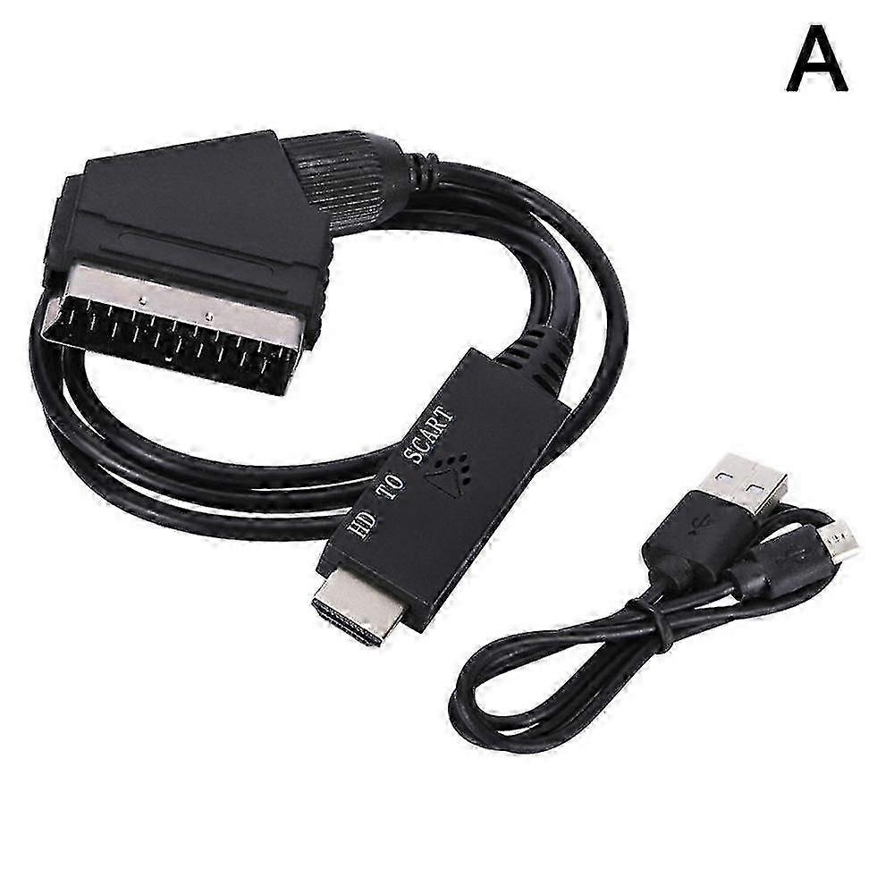 Cabo Conversor HDMI para SCART Portátil Adaptador de Áudio e Vídeo 1M para f54