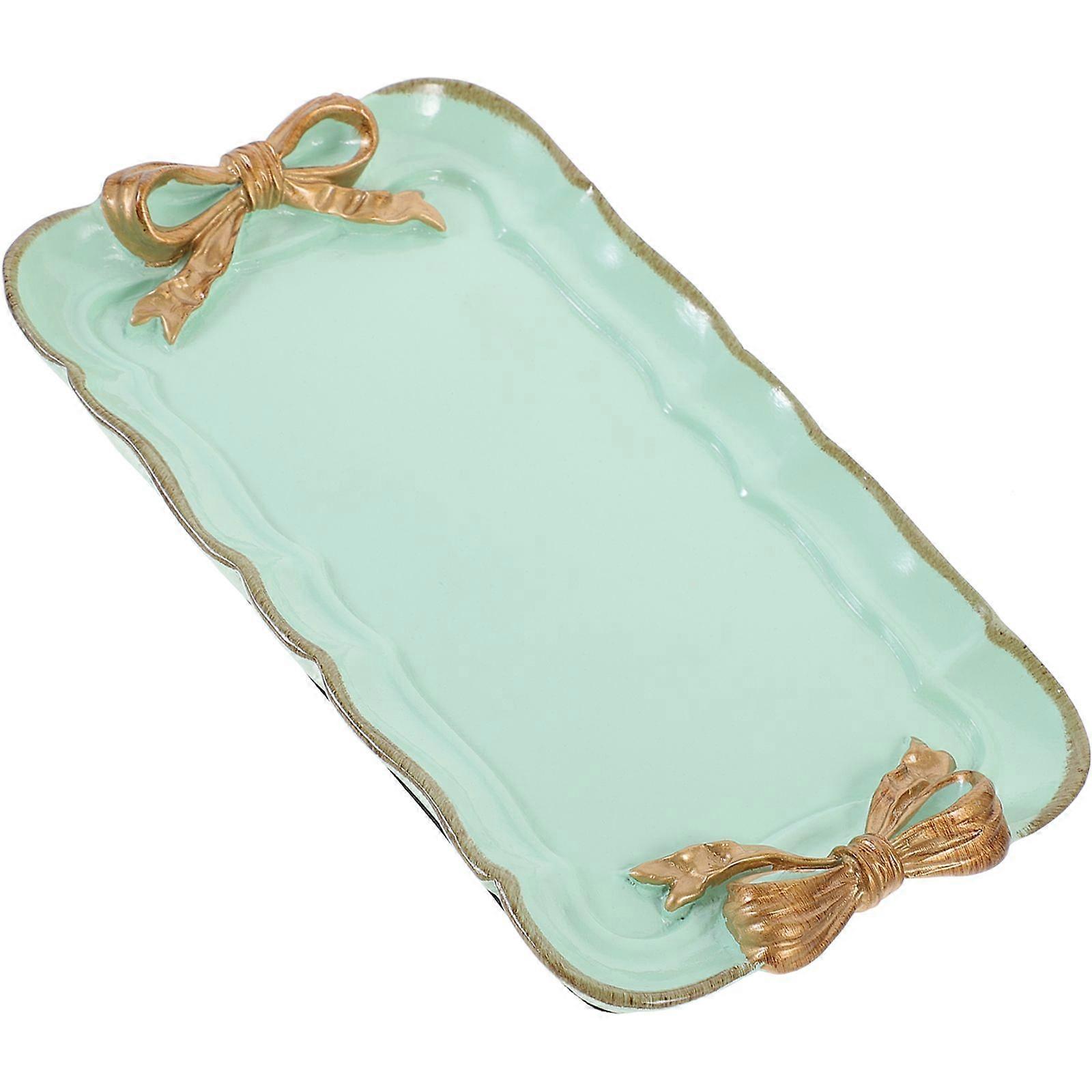 Serving Platter Rectangular Tray Resin Bowknot Dessert Serving Tray Tableware Tray