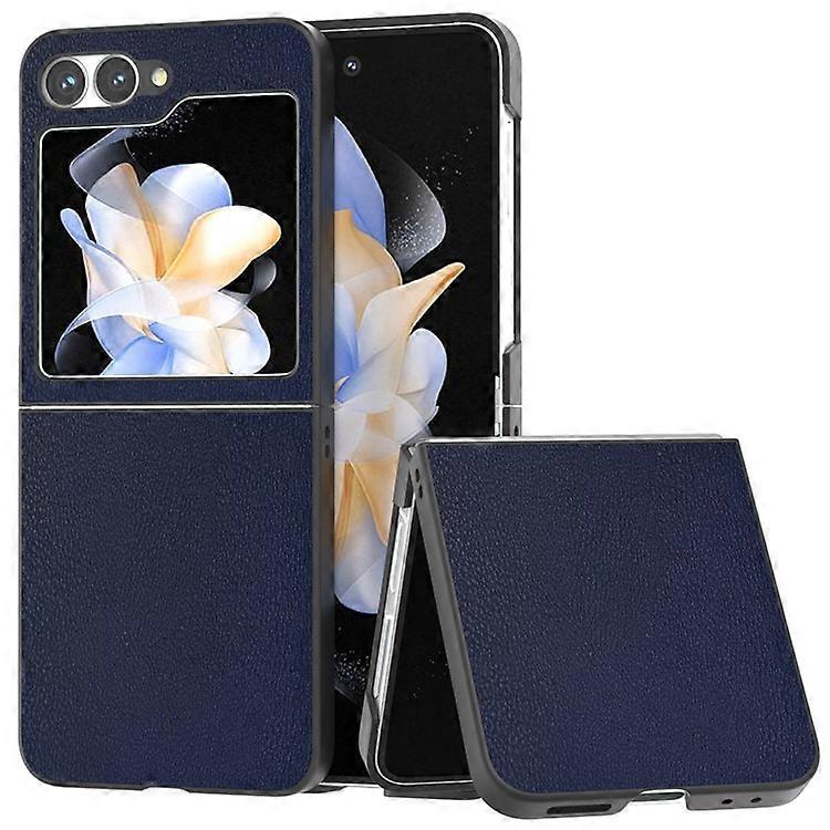 Compatible For Samsung Galaxy Z Flip6 5G Case PU Leather Coated Hard PC Folding Phone Cover