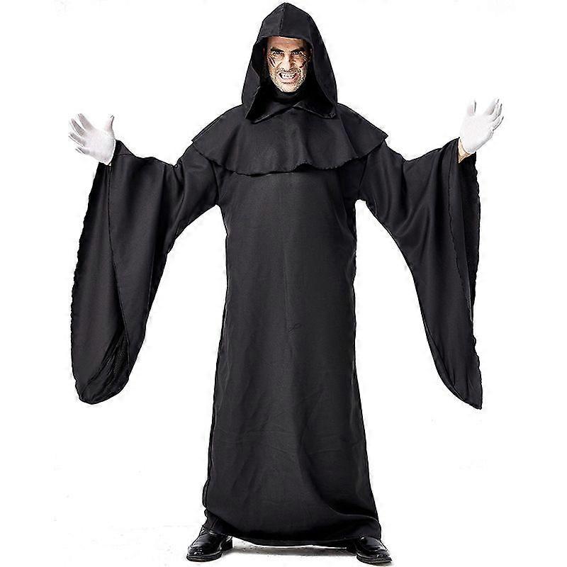 Halloween Carnival Performance Dark Evil Black Simple Robe Demon Attendant Costume Stage Performance Costume