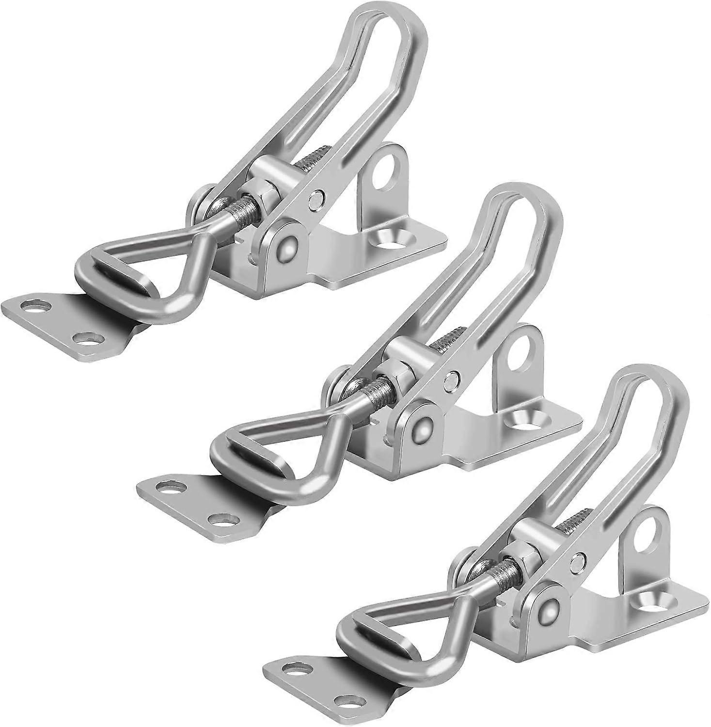 Adjustable Closing Force Stainless Steel Clamp, Good Locking Mechanism Quick Release Lever, Anti-Rust Metal Toggle Latch Lock For Wide Usage 3 PCS