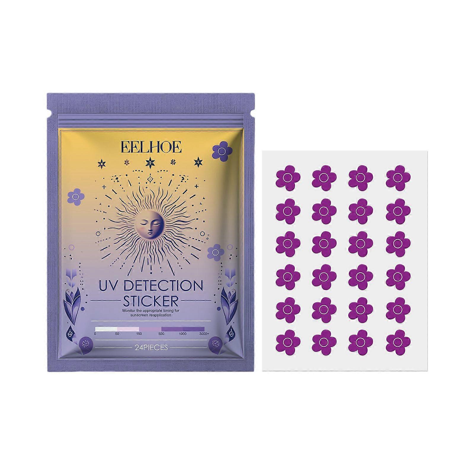 Eelhoe Uv Sticker Uv Detection Stickers  Flower 24Pieces