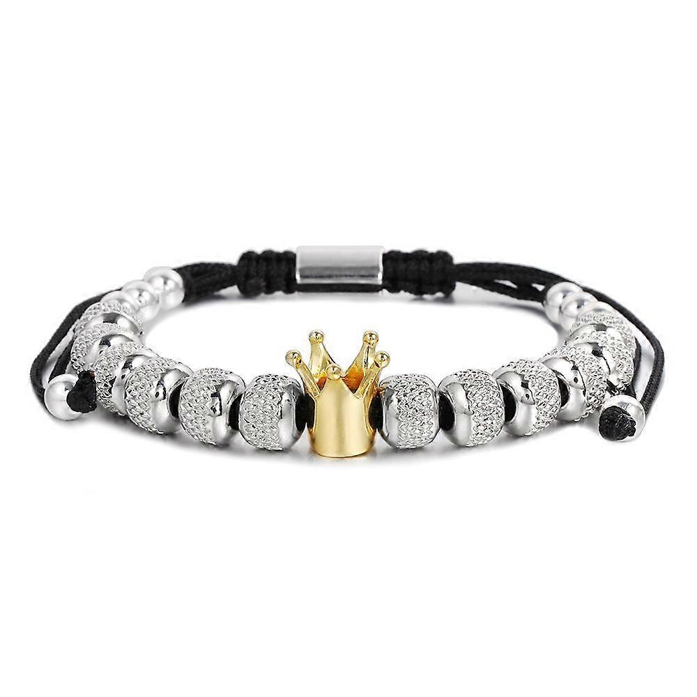 私の男のブレスレットに-彼氏の夫と互換性のあるあなたの王冠をまっすぐに、調節可能なビーズの色3