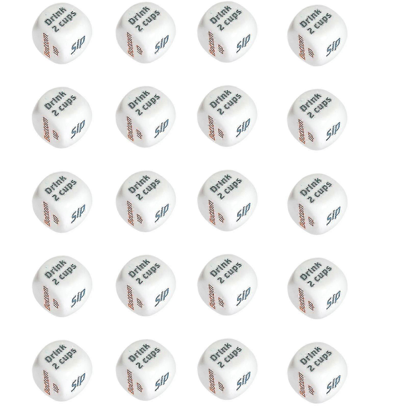 20pcs Party Dice Wagers Game Dice,friends Dinner Creative Dice (random Color)