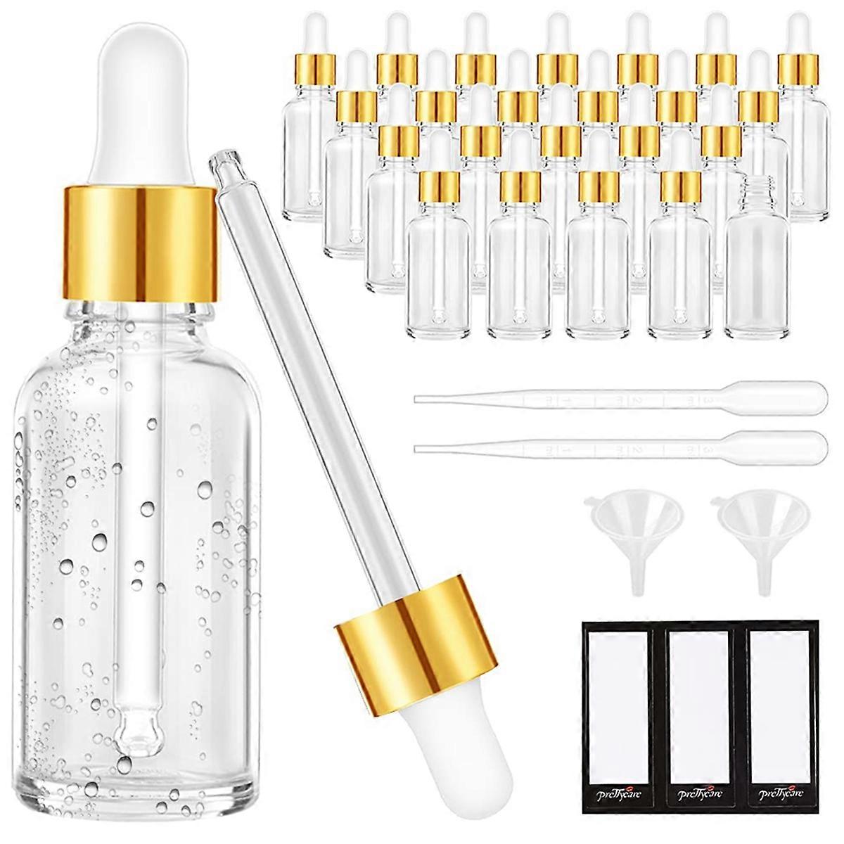 Flacon compte-gouttes en verre, lot de 24, flacons en verre transparent vides