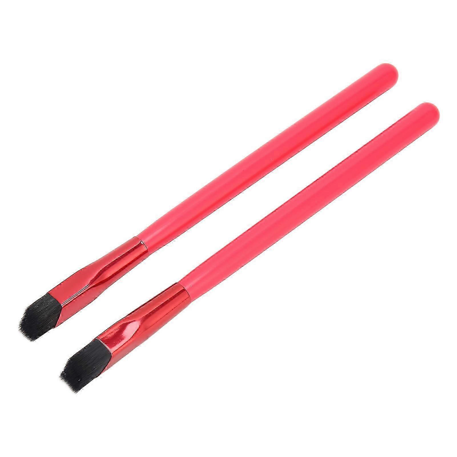 2pcs Eyebrow Makeup Brush Red Portable Multi Function Angled Brow Brushes for Daily Use