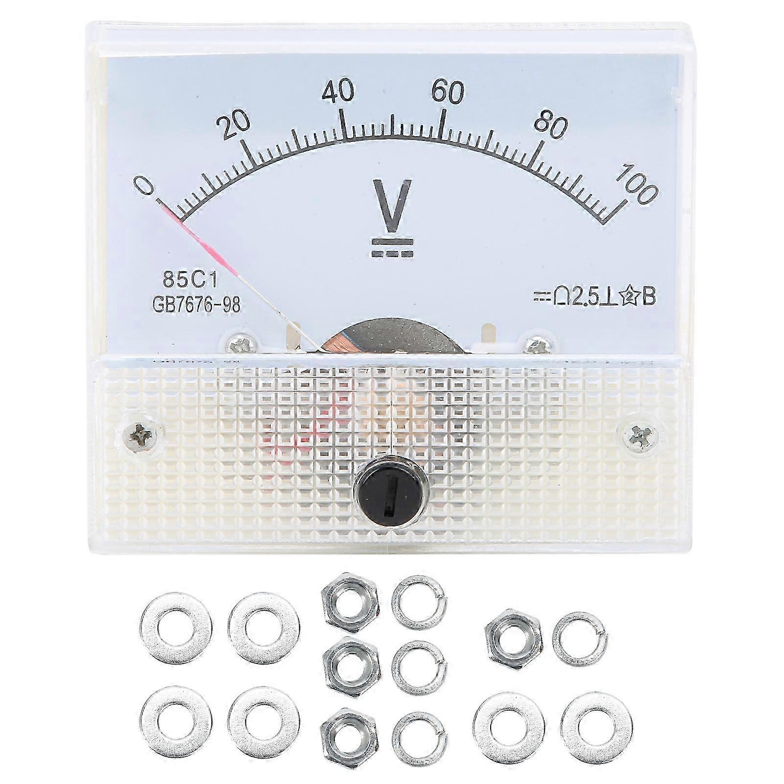 Pointer DC Voltmeter Panel Volt Voltage Meter Measuring Instrument 85C1 DC 0~100V