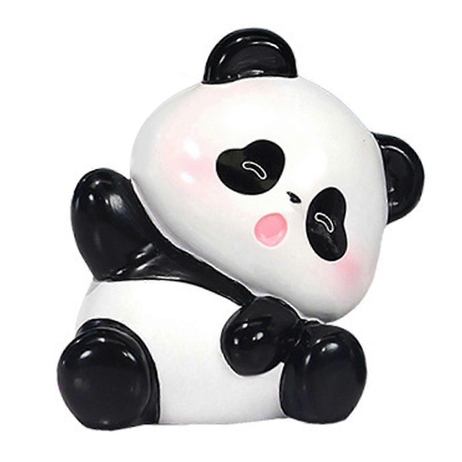 Panda Car Ornament Cute Interior Decoration Desktop Resin Mini Panda Figurine for Car Tabletop Stretching in Lazy Pose for B Version