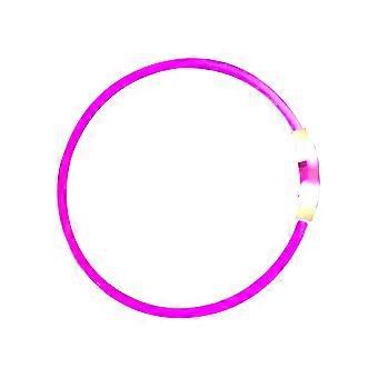 LED dog collar, USB charging, light-up dog collar for night safety-pink