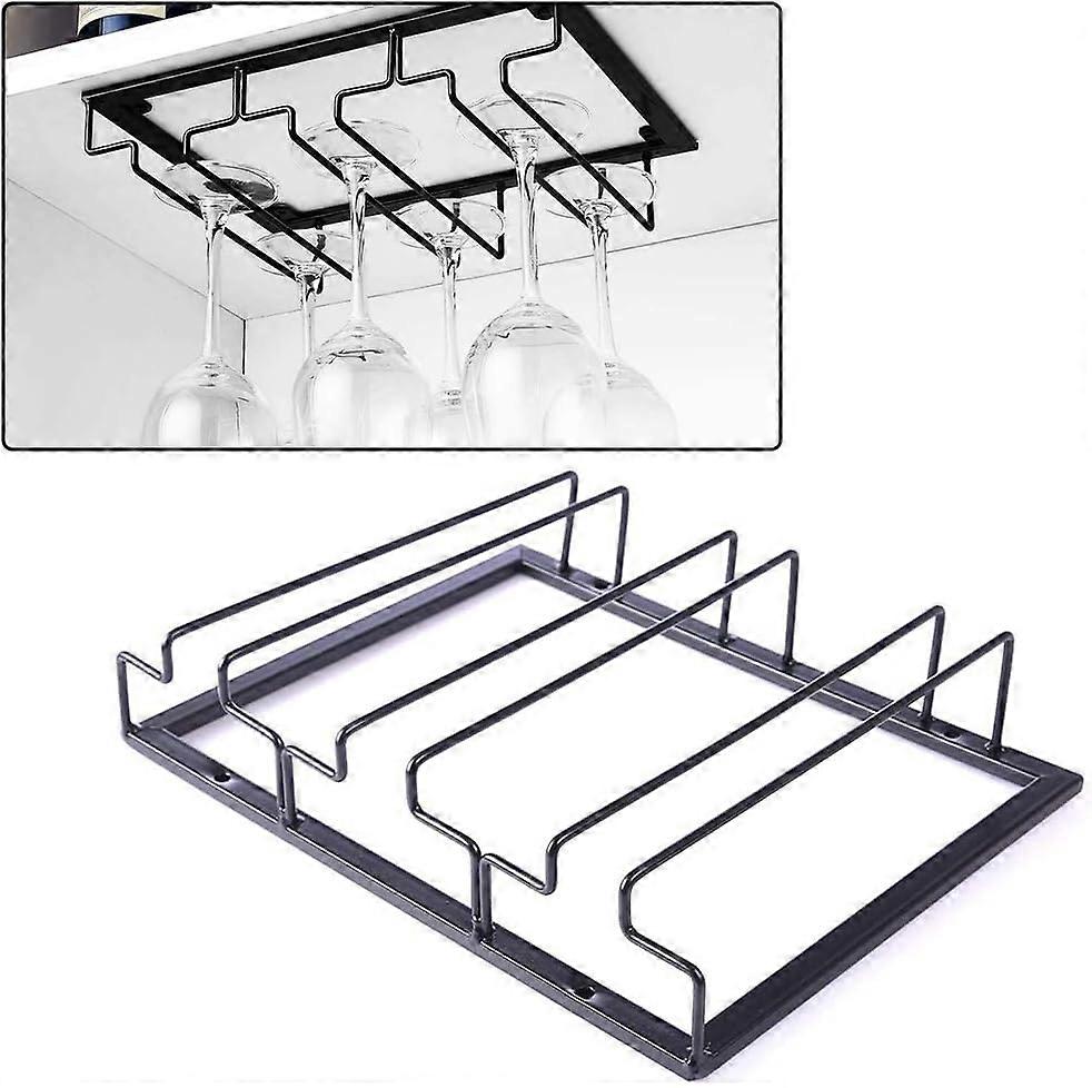 Upside-Down Under-Cabinet Wine Rack, Space-Saving Bar Display