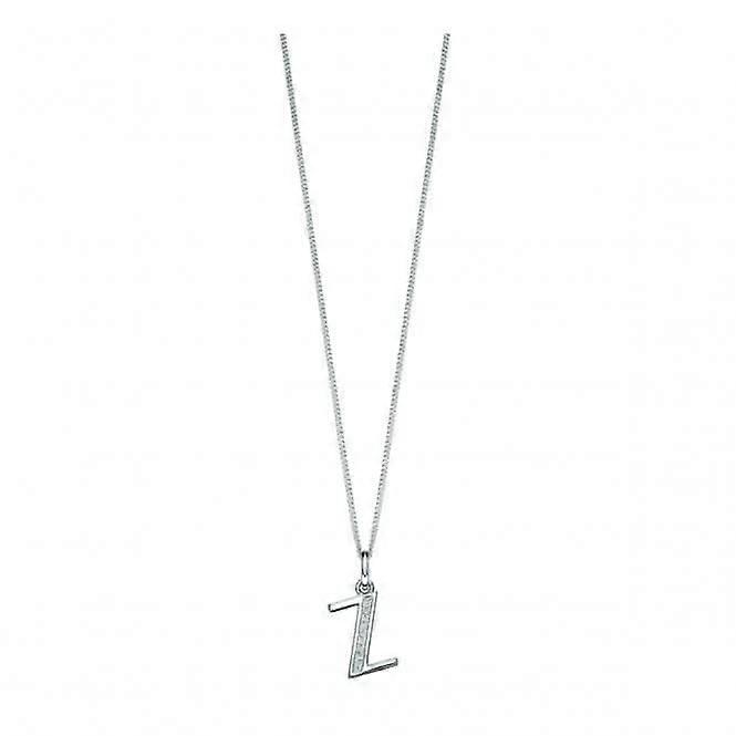 Beginnings Sterling Silver Art Deco Initial Z Cubic Zirconia Pendant P4748C