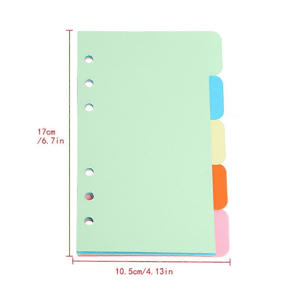 5Pcs Refills 6 Hole Blank Colorful Paper for A5 A6 Loose Leaf Binder Notebook  A6