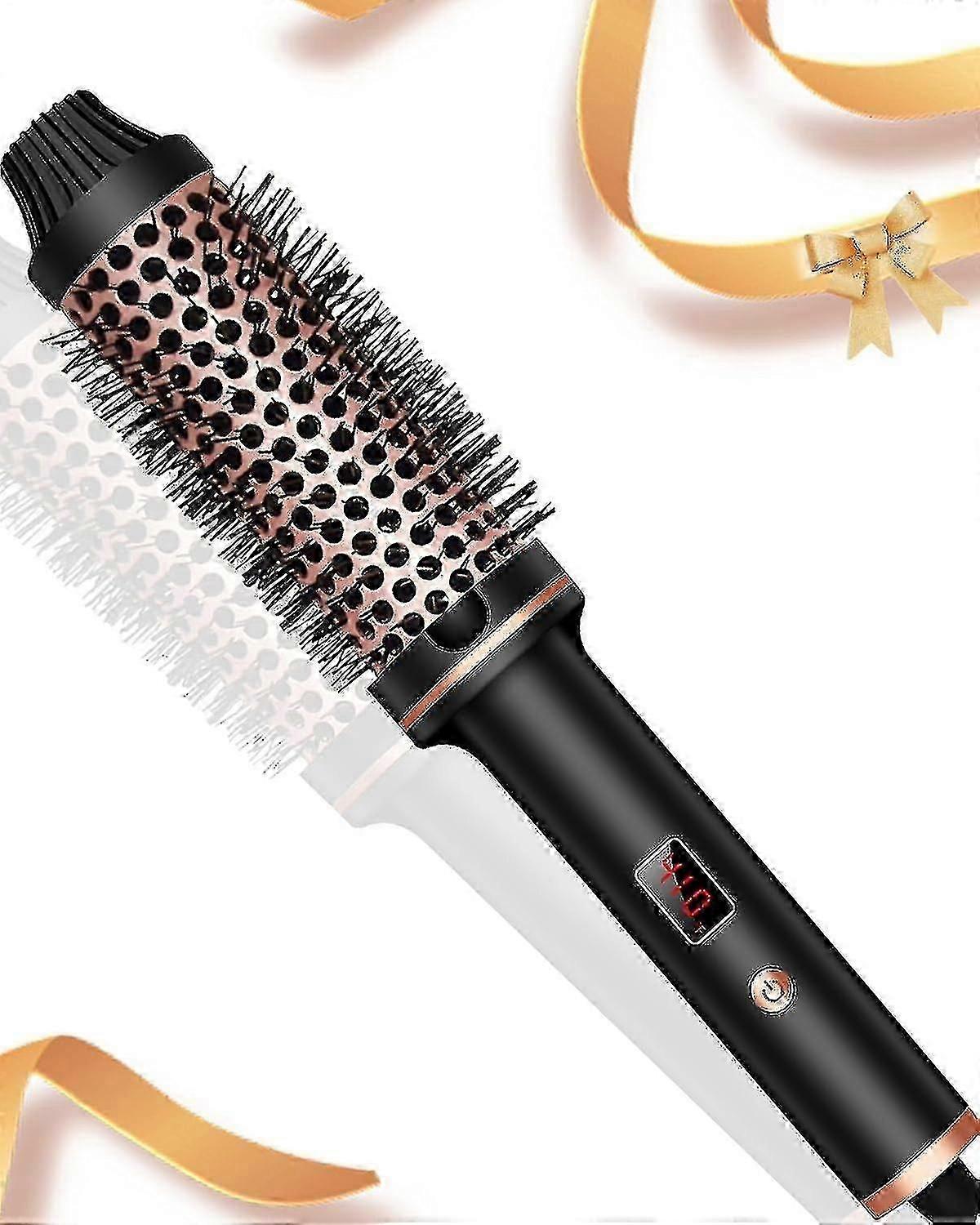 Thermal Brush, 1.5 Inch Travel Curling Iron Brush, Heated Round Brush Volumizing Brush, Ceramic Tourmaline Ionic Curling Comb