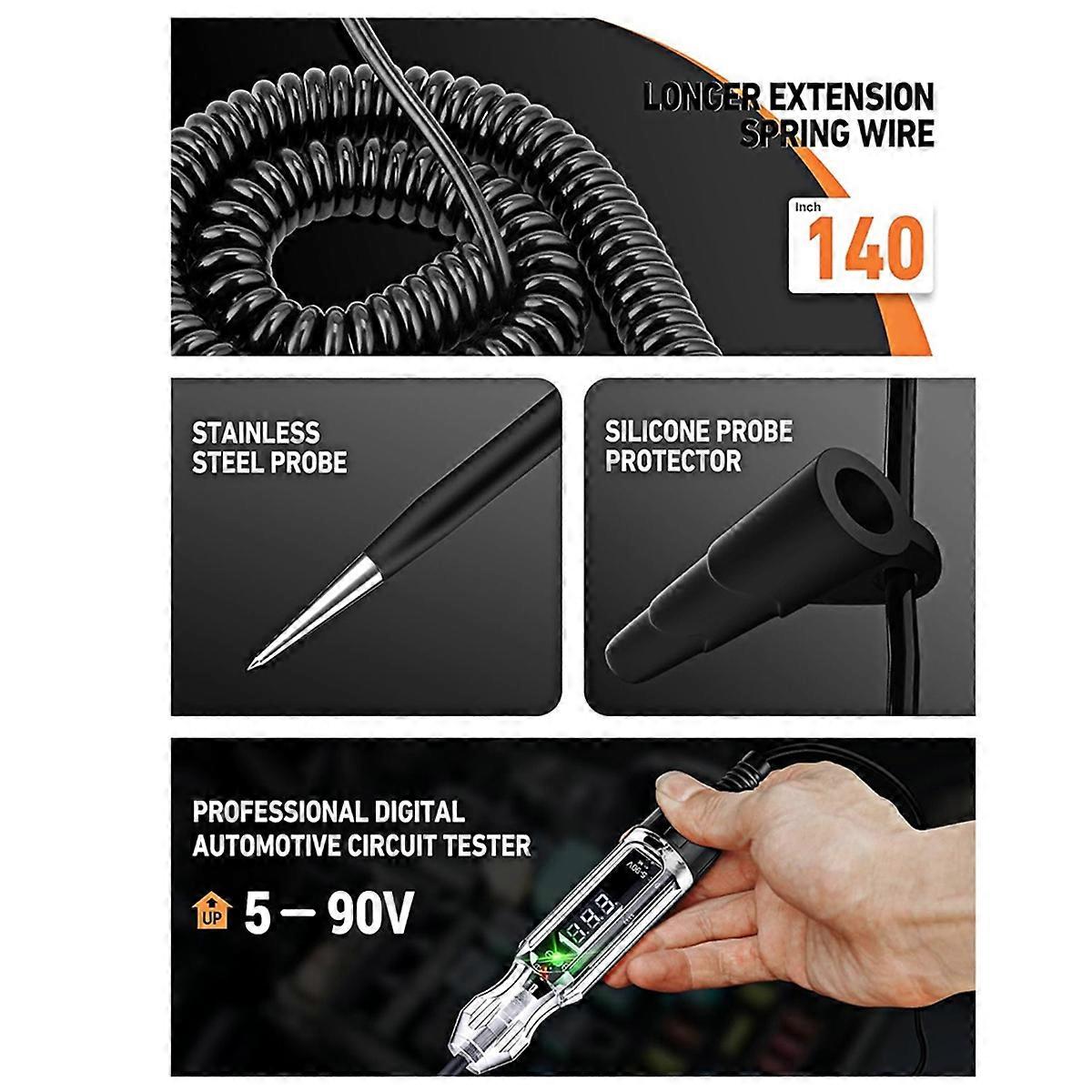 Automotive Test Light,5-90V Digital LED Electrical Tester