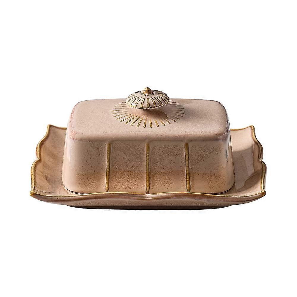 Porcelain Luxurious Butter Dish for Countertop Farmhouse Large Size