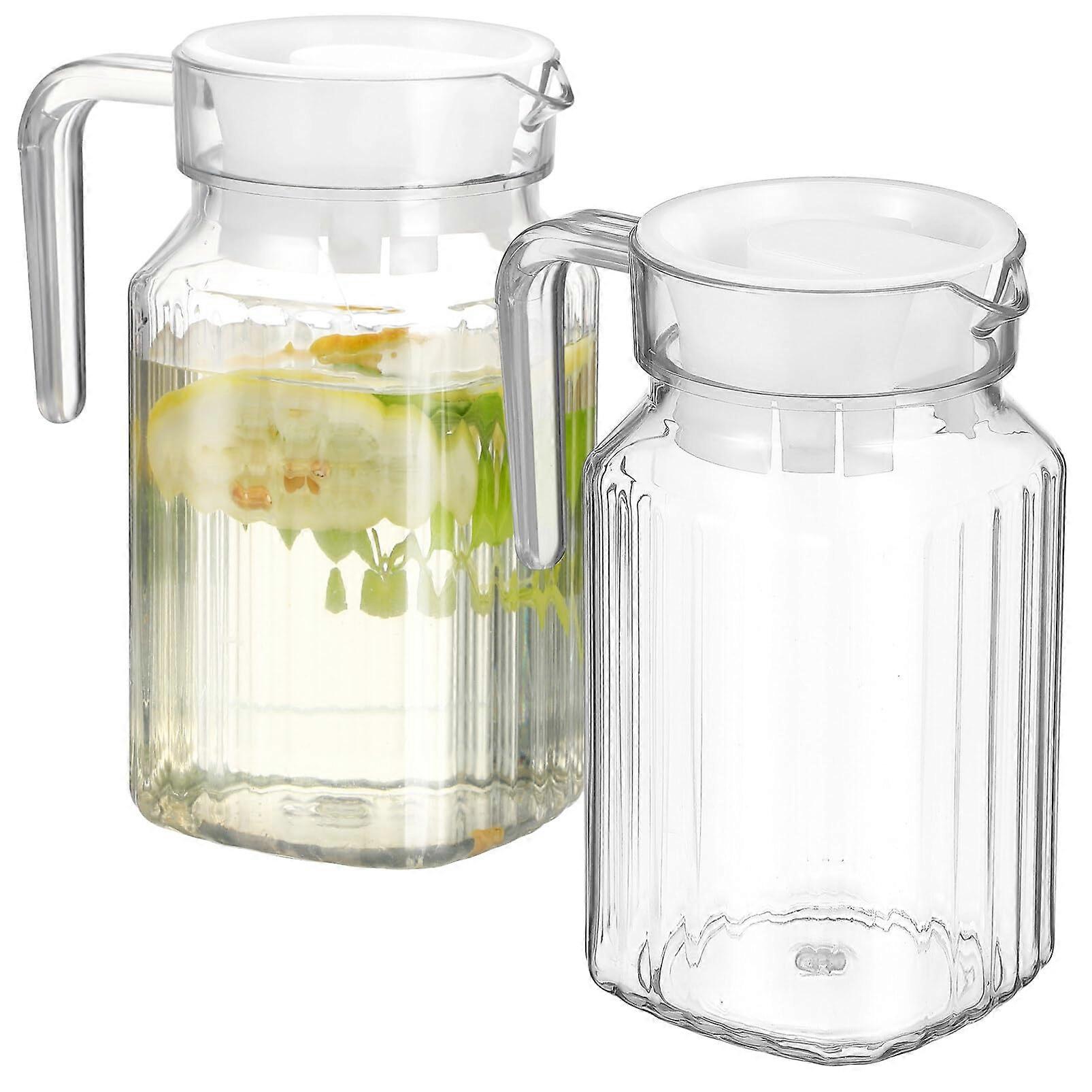 Clear Kettle 2 Piece Set PC Plastic Water Bottle Pitcher Juice Milk Jug With Lid And Spout
