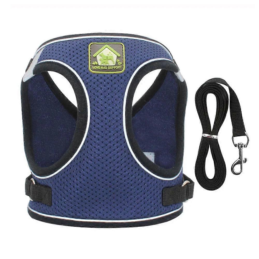 防逃逸可调节宠物背带和皮带套装 - 猫和透气背心